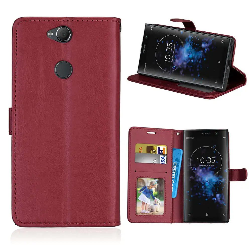 Чехол накладка на заднюю панель кожаный магнитный кошелек чехол для телефона s sony