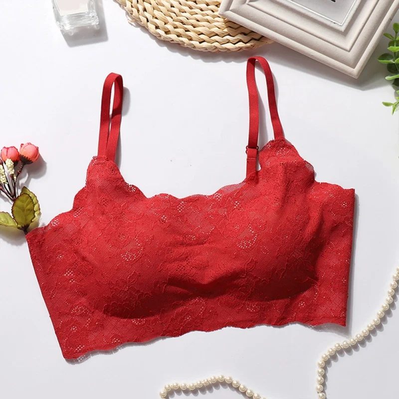 

Summer Full Lace Sexy Seamless One-piece Vest Gathers No Steel Ring Comfortable Sleep Underwear