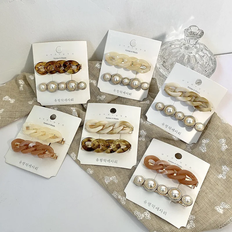 

NEW Handmade Pearls Hair Clips Pin for Women Fashion Geometric Flower Barrettes Headwear Girls Sweet Hairpins Hair Accessorie