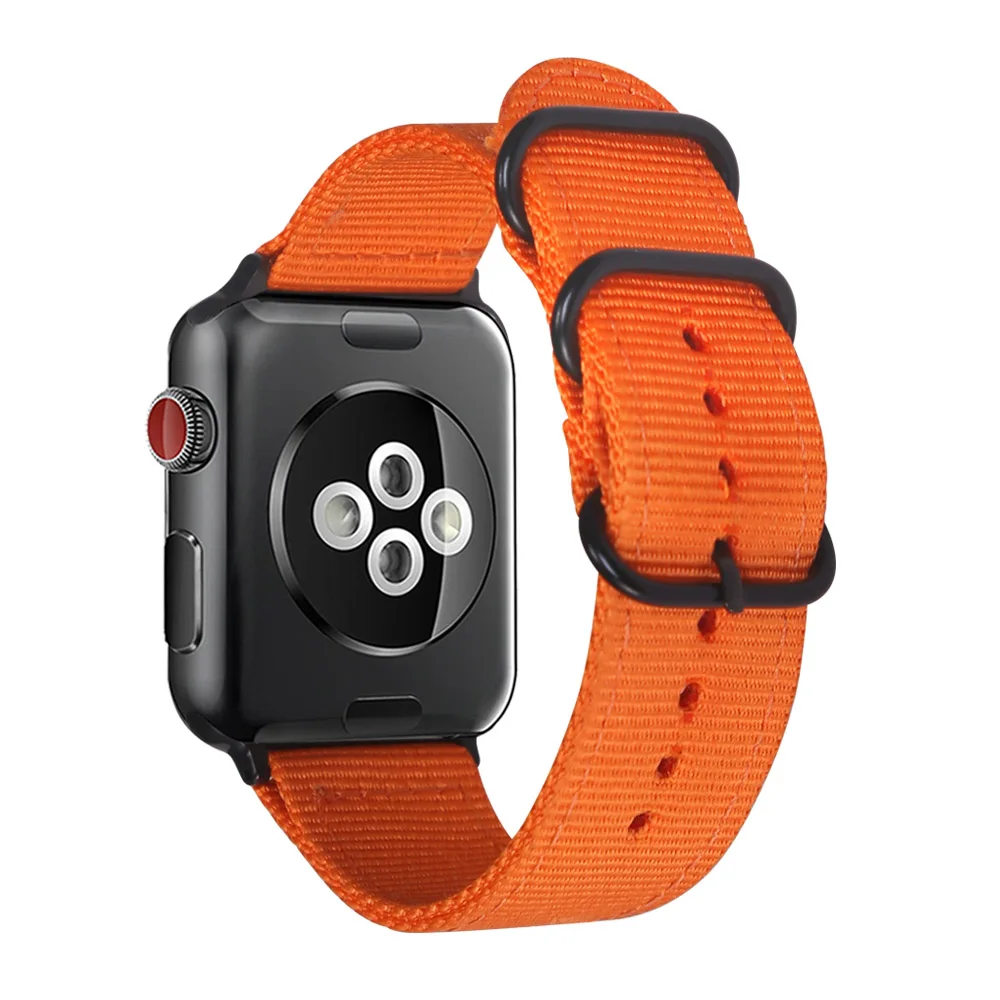 Ремешок нейлоновый для Apple Watch Band Series 5/4/3/2/1 спортивный кожаный браслет iWatch 42 мм 44 38
