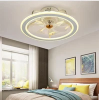 modern led ceiling fan with light app and remote control mute 3 wind adjustable speed dimmable ceiling light for living room