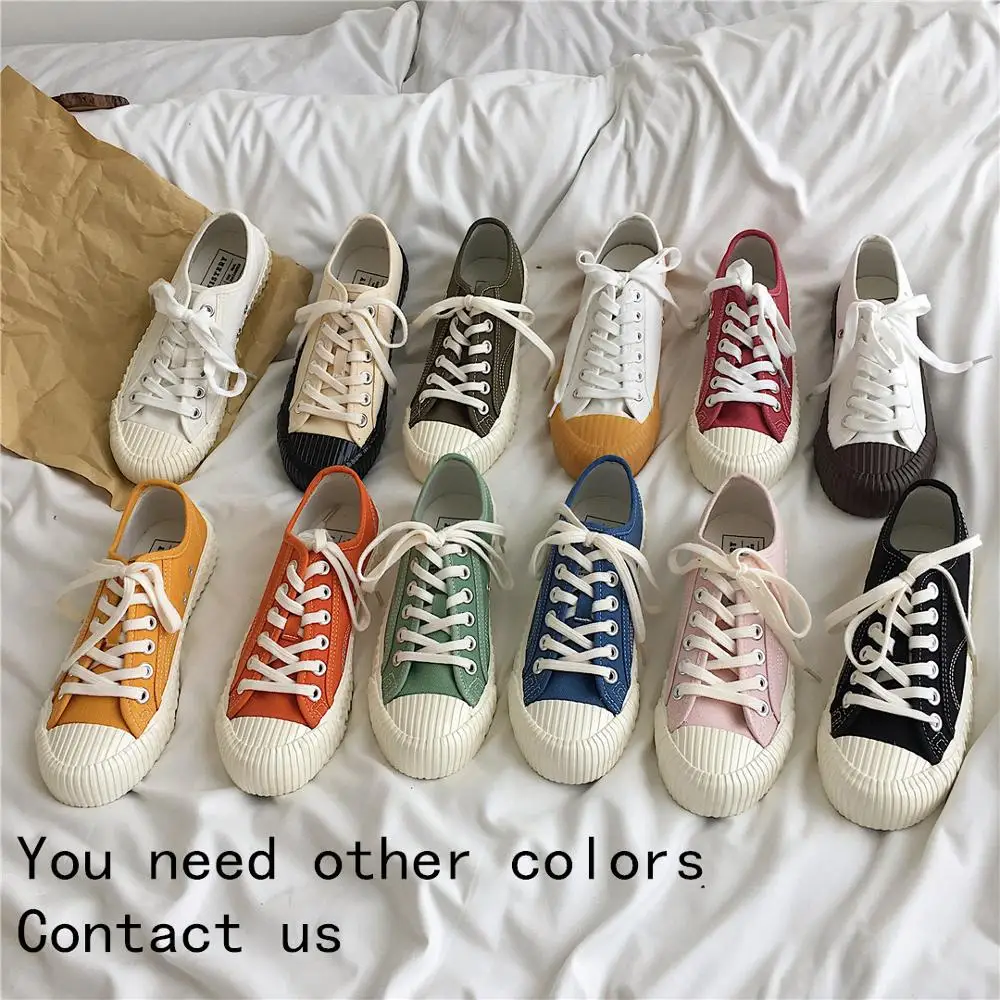 Женские парусиновые туфли на шнуровке Повседневные базовые из флока резиновой