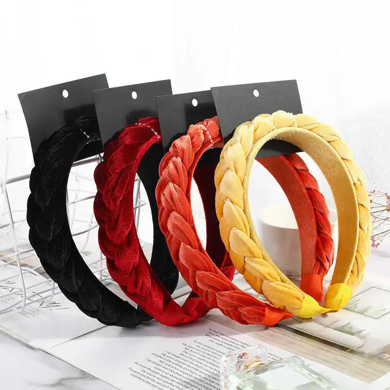 

Women's Hairband Hair Tie Velvet Twist Headband Braided Knot Hoop Accessories