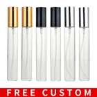 Бесплатный Пользовательский логотип, оптовая продажа, 15 мл, портативный стеклянный многоразовый флакон для духов с алюминиевой фотокосметической крышкой для образца