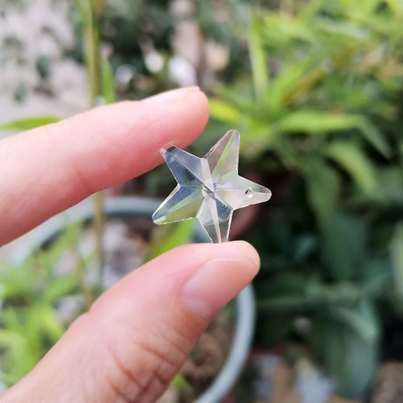 

10 шт. 20 мм хрустальные призмы «Ловца солнца», Звездные бусины, 1 отверстие, подвесные люстры, части лампы, Хрустальная гирлянда, цепочка, Деко...