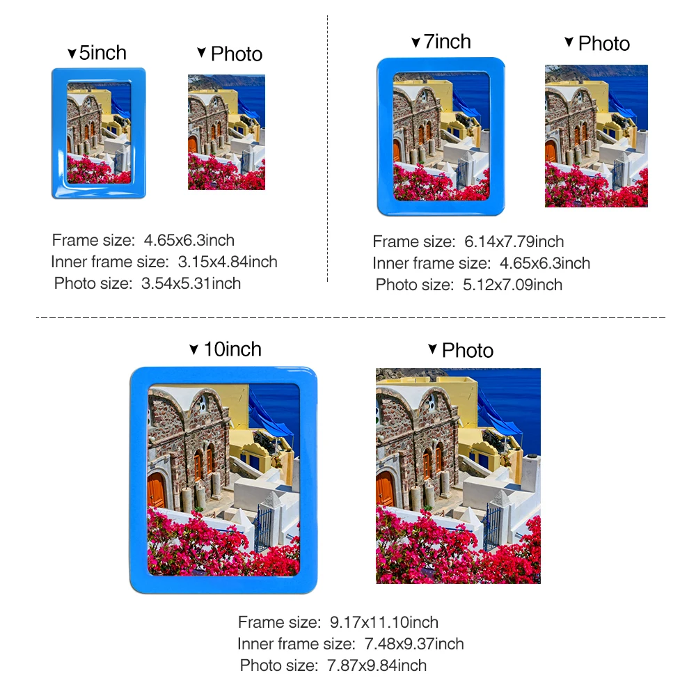 

11Pcs Magnetic Photo Picture Frame Set Fridge Wall Sticker For Hallway Bedroom Living Room Wall Decoration Modern Art Home Decor