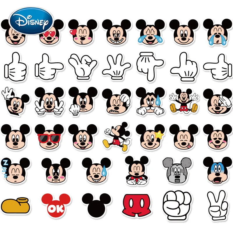 Disney 40 шт милый стикер Микки Маус мультфильм вода с чашкой для ноутбука телефон