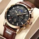 2021 LIGE New Fashion Mens Watches Top Brand Luxury Military Quartz Watch Premium Leather Waterproof Sport Chronograph Watch Men Other Image