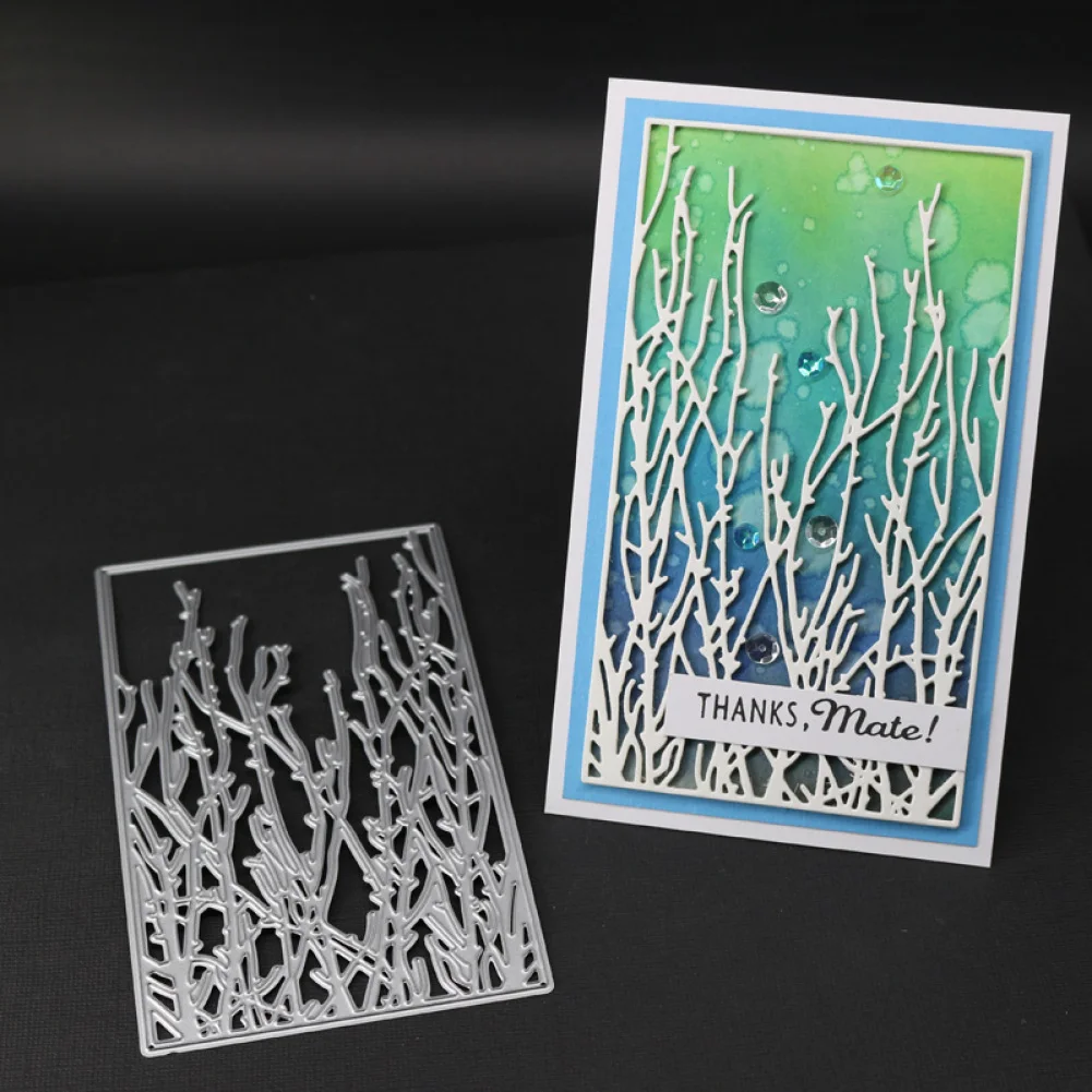

Coral Branches Metal Cutting Dies Rectangle Frame Cut Die for Card Making Scrapbooking Embossing Cuts Stencil