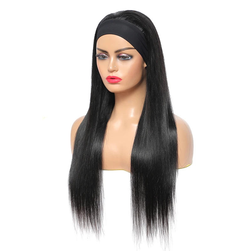 Прямые бразильские натуральные человеческие волосы повязка на голову парики для