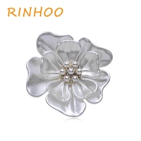 rinhoo classic camellia brooch fashion elegant flower pins sweater clothing brooch trendy jewelry for women coat accessories