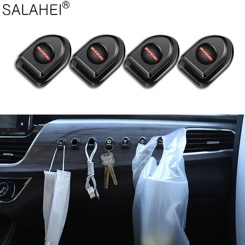 

4Pcs Car Clips USB Cable Organizer Storage Car Hook Car Sticker Holder For HAVAL H5 H6 H7 H9 F7 F7X Car Accessories Car Goods