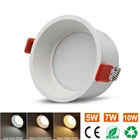 5 Вт 7 Вт 10 Вт LED Встраиваемые LED AC85-265V точечный светодиодный потолочный светильник plafondlamp Крытый Настенный декор с антибликовым покрытием светодиодный светильник для дома светильники