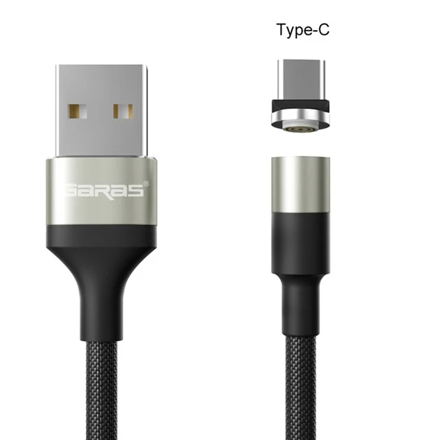 silver type c cable GARAS Магнитный micro usb кабель QC2.0 кабель передачи данных для быстрой зарядки для xiaomi/huawei micro usb Магнитный кабель 2 м Магнитный зарядный кабель - Цвет: silver type c cable
