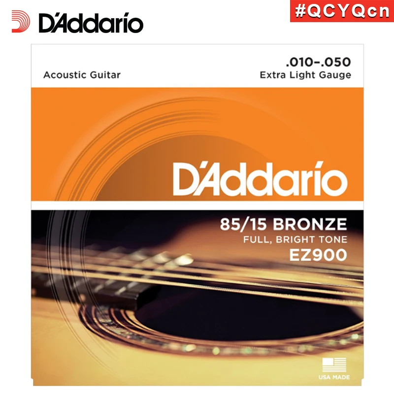 

D'Addario Daddario EZ900 American Made 85/15 Bronze Acoustic Guitar Strings, Extra Light, 10-50