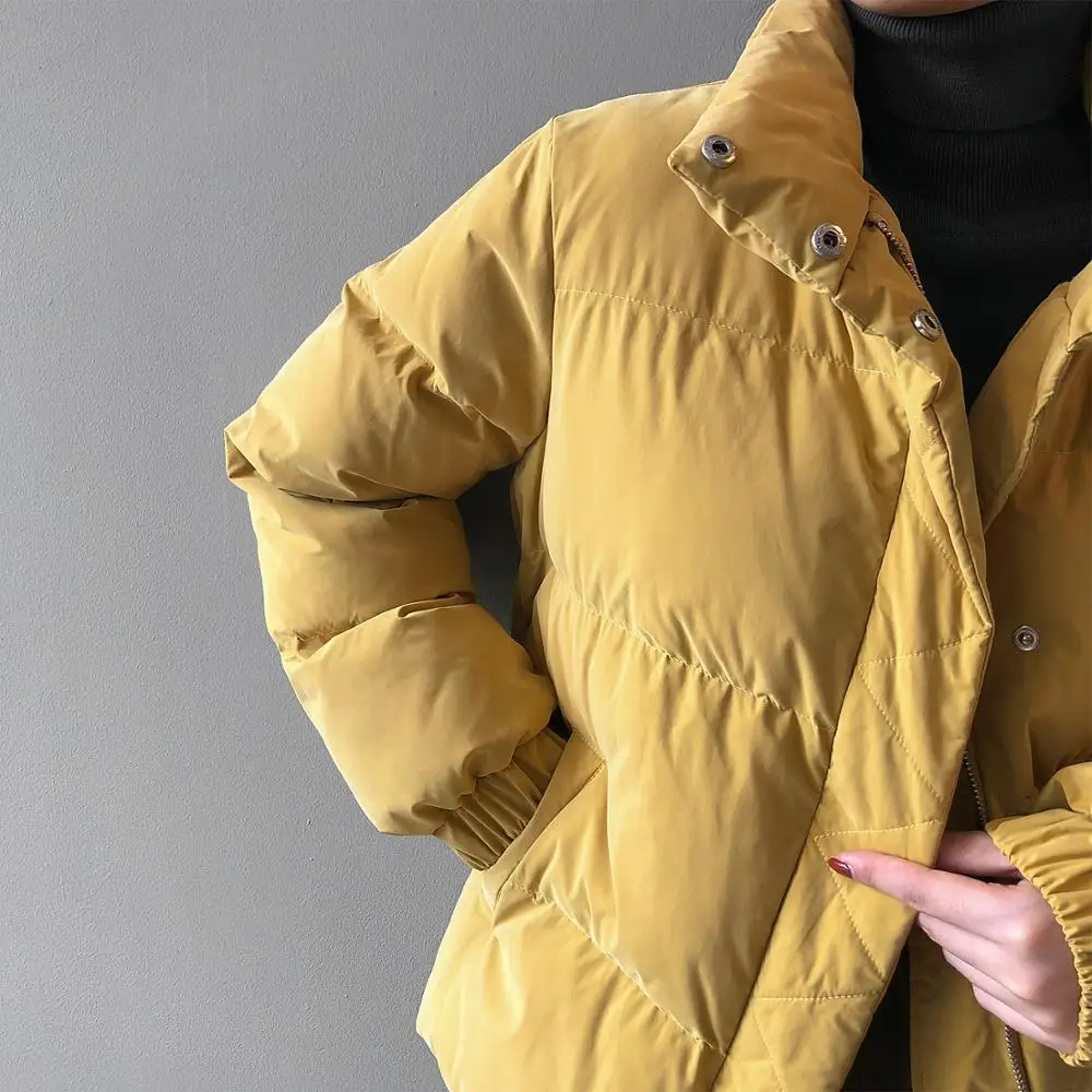 

Winter 2020 Women's extra thick bread overalls extra large parkas long cufflink pockets women's warm collar outerwear