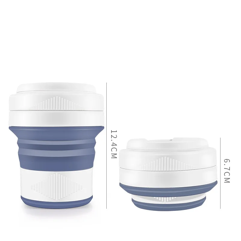 

New portable silicone foldable water cup creative straw cup drop resistant high temperature sports drinking cup