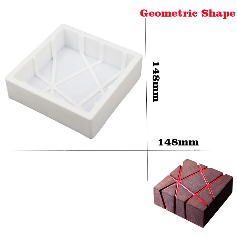 Geometric Shape Больше форм силиконовая форма для торта круглая форма для пончиков мусс форма для десерта форма для выпечки формы для украшения торта инструменты BPA бесплатно - Цвет: Geometric Shape