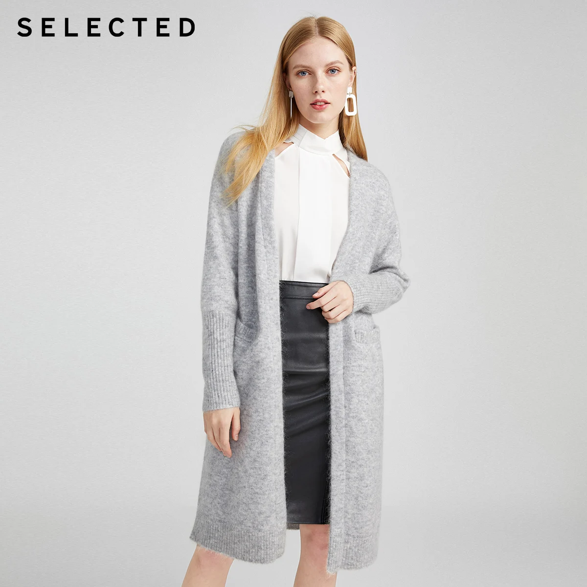 

SELECTED Women's Winter Woolen Mid-length Cardigan Knit S|419413508
