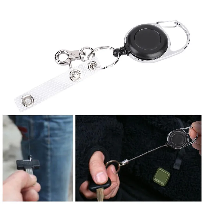 Брелок для удостоверения личности кольцо ключей шнур катушка вытягивающий