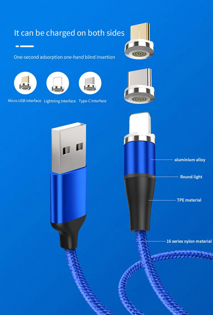 AIREACH Магнитный Micro USB кабель для iPhone samsung Android мобильный телефон Быстрая зарядка usb type C кабель магнит зарядное устройство провод шнур