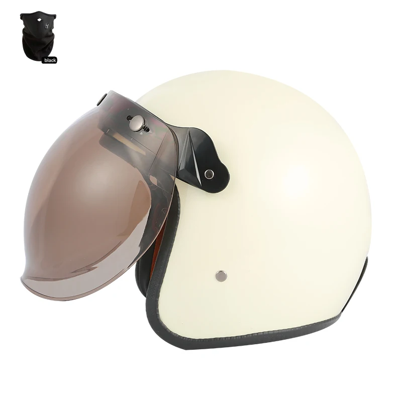 

New White DOT Open Casco De Moto Open Face Motorcycle Helmet Retro Vintage Motorbike Half Helmet Cruiser Touring Chopper Biker