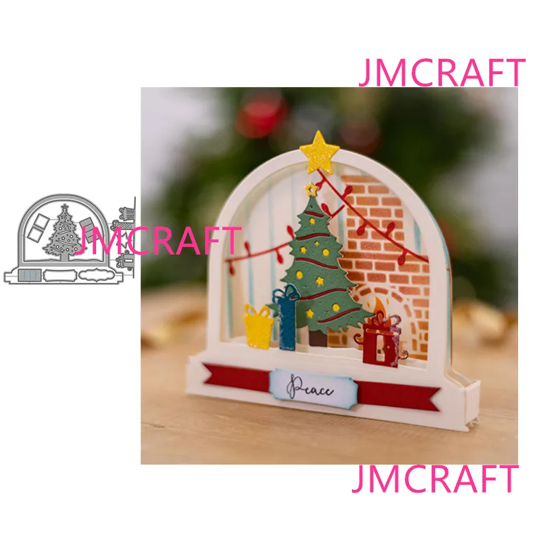 

JMCRAFT New Christmas Gifts #4 Metal Cutting Dies DIY Scrapbook Handmade Paper Craft Merry Christmas Metal Steel Template Dies