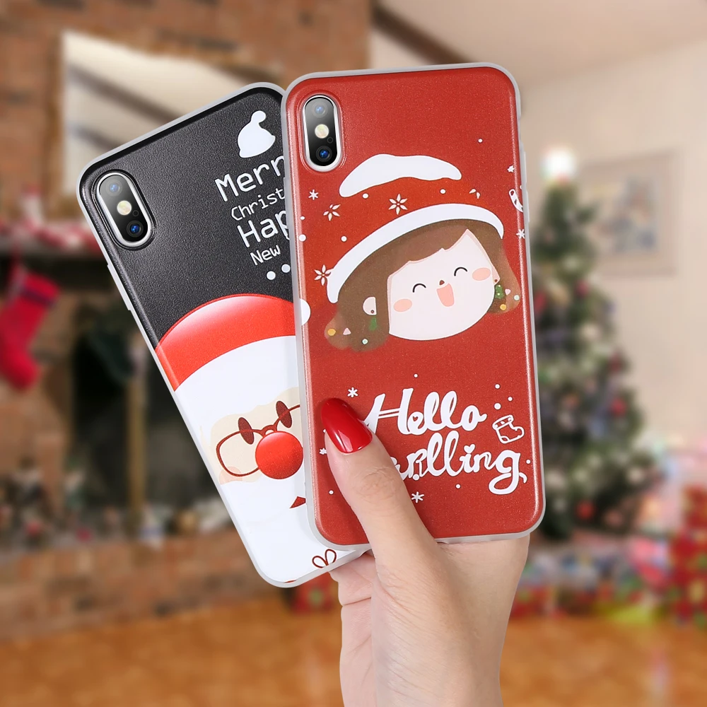 KISSCASE чехол для телефона с рождественским рисунком iPhone 11 Pro Max XR XS MAX X Санта Клаус