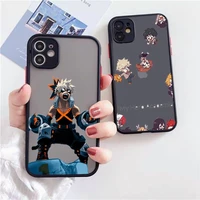 my hero academia phone case for iphone 13 12 11 mini pro xr xs max 7 8 plus x matte transparent back cover
