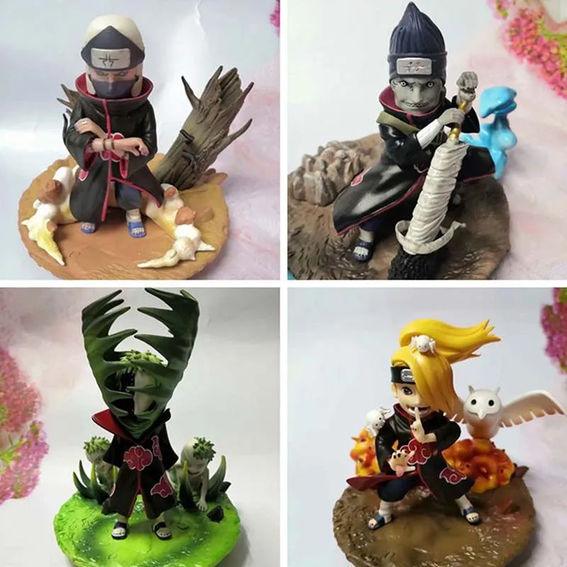 Фигурки NARUTO Deidara Kisame Zetsu Kakuzu сцена Акацуки статуя модели коллекционные