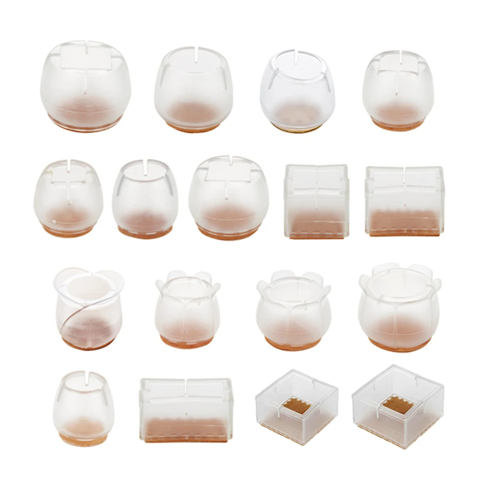 10pcs Silicone Rectangle Square Round Chair Leg Caps Feet Pads Furniture Table Covers Wood Floor Protectors Furniture protector