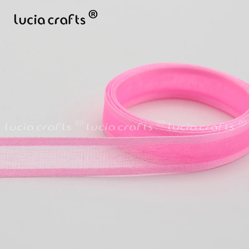 Lucia crafts 5/7Y 10 мм лента из органзы аксессуары для рукоделия и банта волос P0308|organza