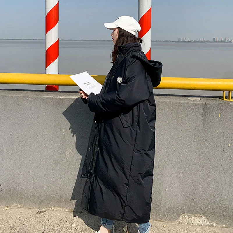 Hooded Bread Coat Down Coat Cotton Coat Women Korean Loose Winter Coat Mid-Length Thick Warm Padded Jacket 2021 New s1047