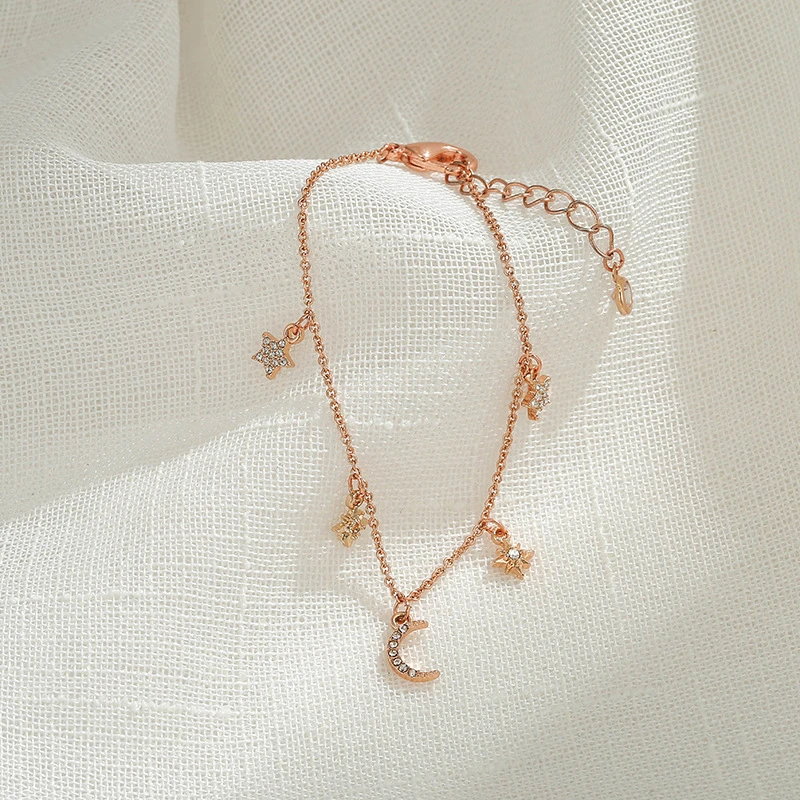 Модный очаровательный женский браслет с подвеской в виде звезды Луны кисточки