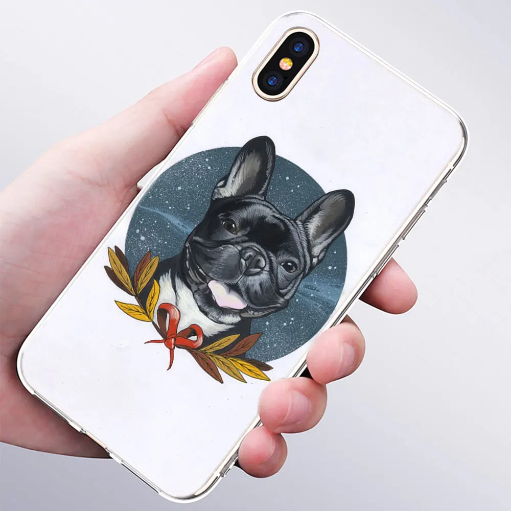 014 Роскошный мягкий силиконовый чехол для телефона французская собака породы бульдог для Apple iPhone 11 Pro XS Max X XR 6 6S 7 8 Plus 5 5S SE Модный чехол - Цвет: 014