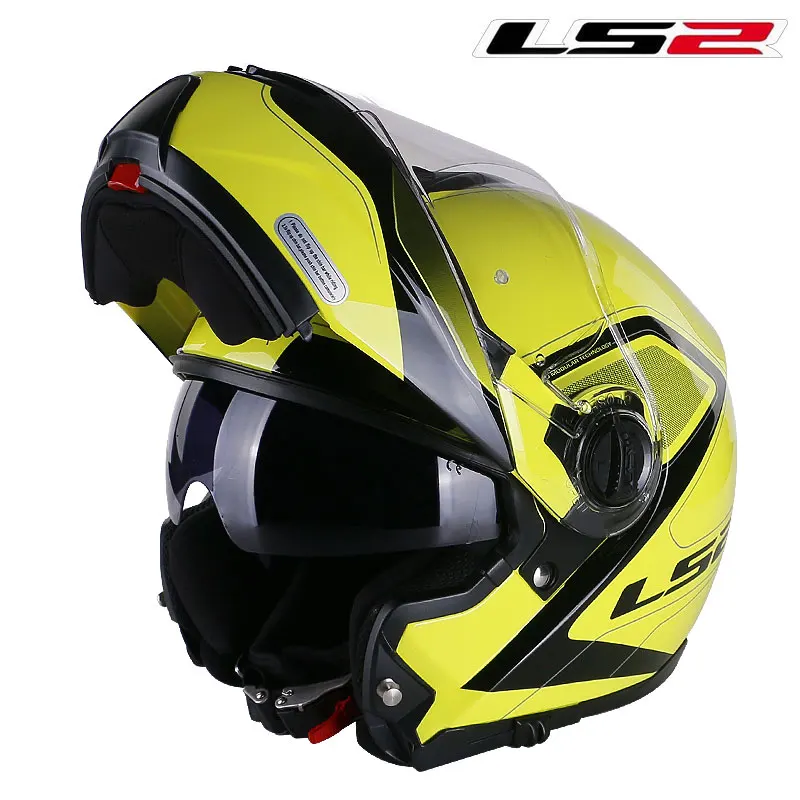 LS2 FF325 стробоскопический флип-ап мотоциклетный шлем модульный CIVIK ZONE capacete LS2 шлем мотоциклетный шлем - Цвет: Matte Yellow Black