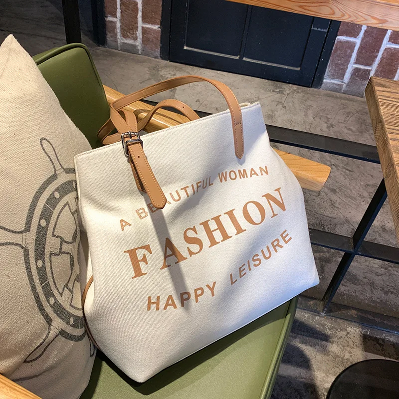 

New Large-capacity Canvas Designer Bags Fashion Tote Large Shopping Bag Letter Cavans Shoulder Female Handbag Casual Tote Bags