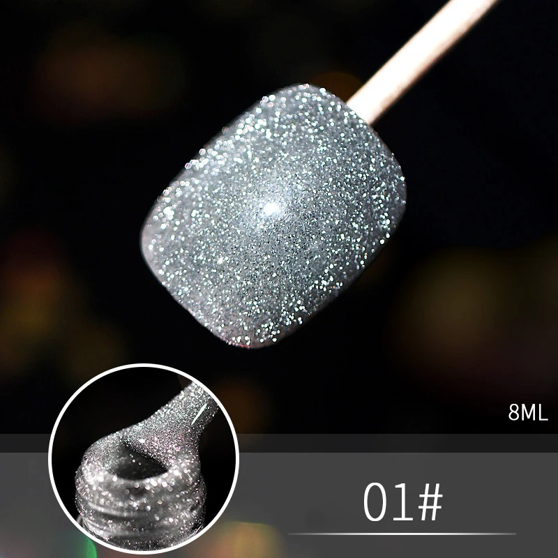 Новый блеск для ногтей гель светоотражающий блестящий дизайн лак клей