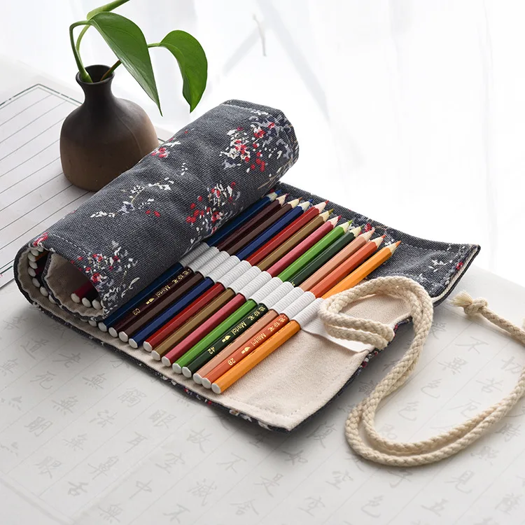 Чехол для карандашей Cavan Roll школьный пенал сливовый с 36/48/72 отверстиями чехол