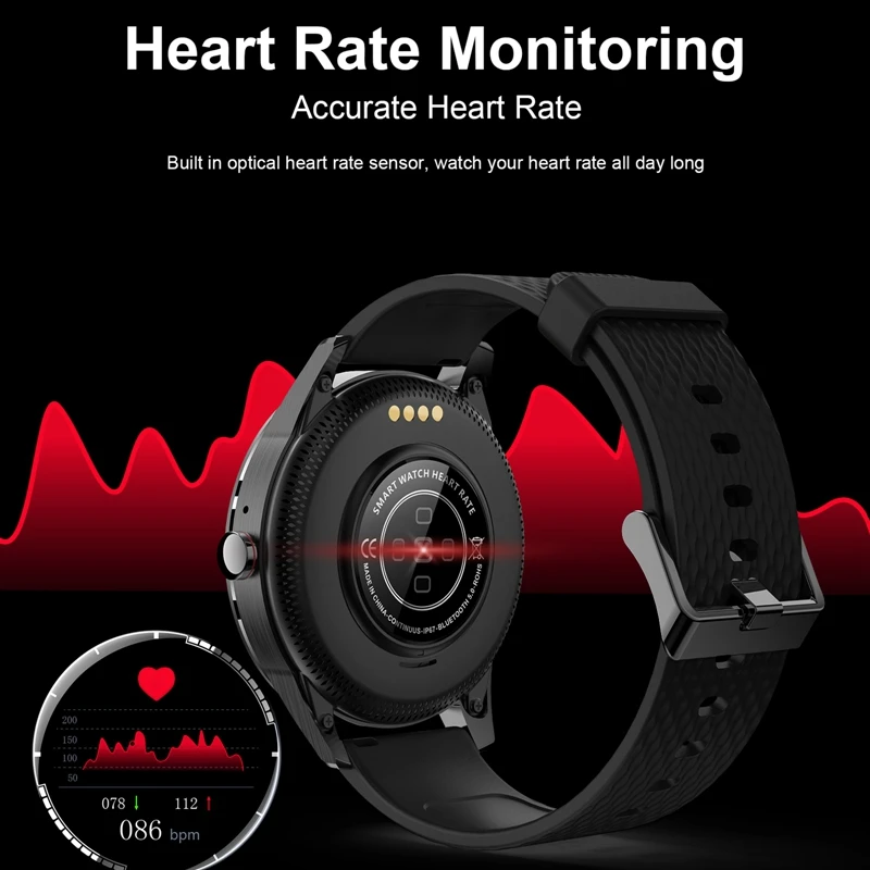 

H6 IP67 Waterproof Smart Sports Watch Heart Rate Blood Pressure Bluetooth Call Bracelet Compatible with Android, IOS