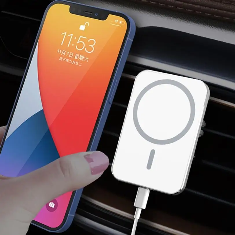 

15 Вт беспроводное автомобильное зарядное устройство с креплением на вентиляционное отверстие для iPhone 12 Mini Pro Max, магнитный адсорбируемый де...