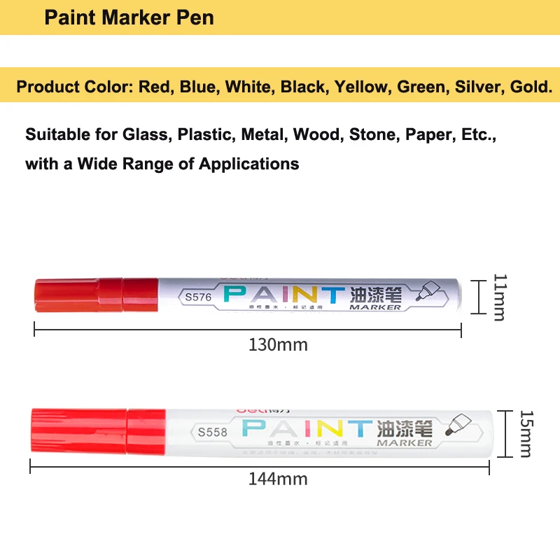 Красящие ручки Водонепроницаемый постоянного масляной краски маркер для белой