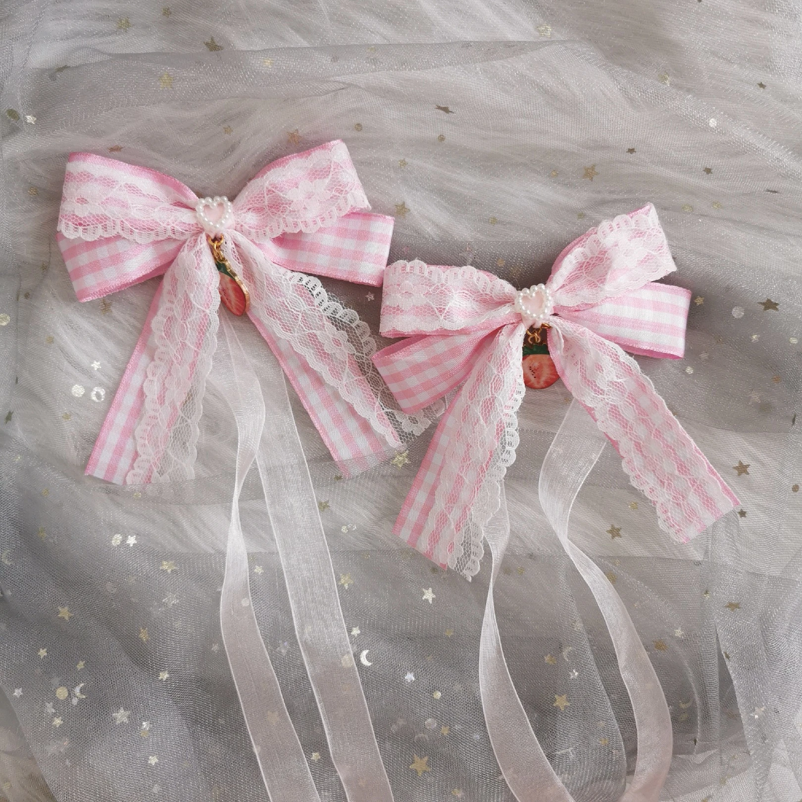 Заколки для волос Lita клубника мягкая девочек двойная лошадь хвостовой зажим