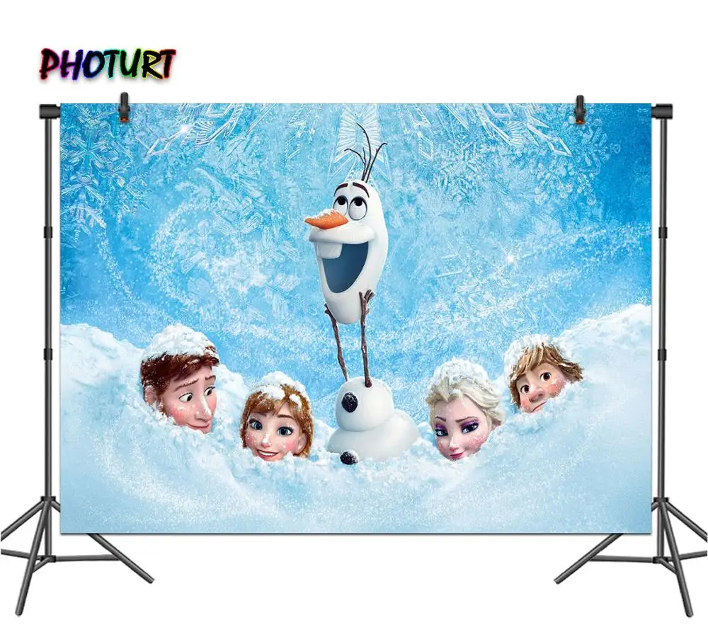 PHOTURT Frozen 2 фон для фотосъемки детей день рождения Зимний снег Страна Чудес
