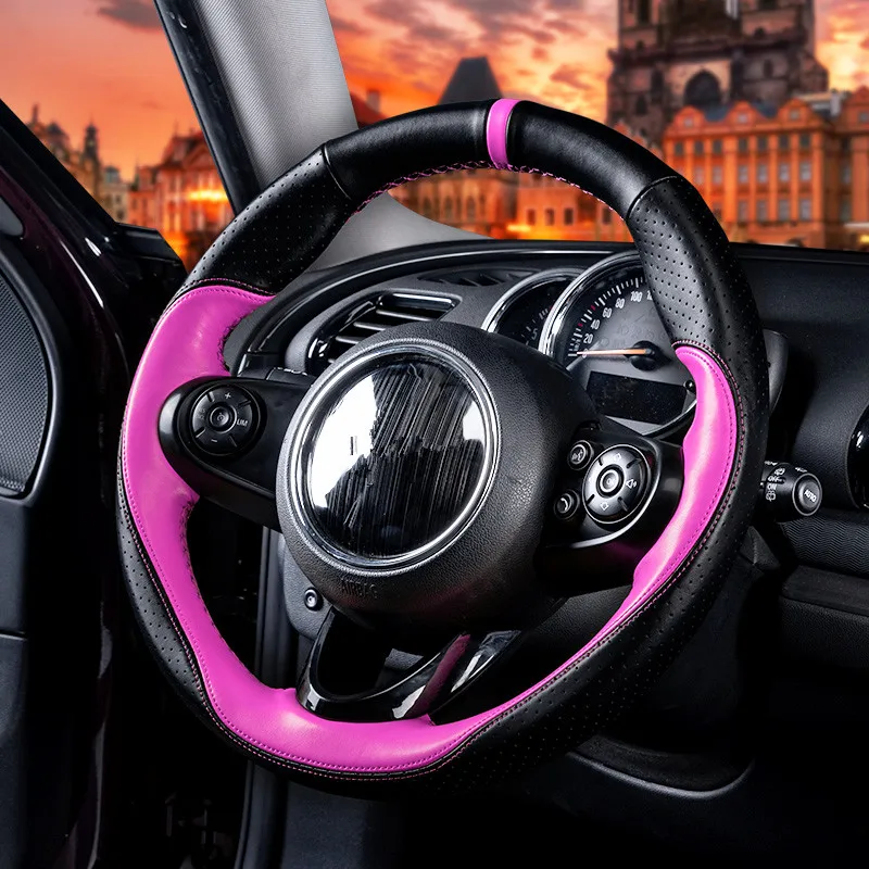Чехол рулевого колеса автомобиля из натуральной кожи для BMW Mini Cooper Clubman F54 F55 F56 F57