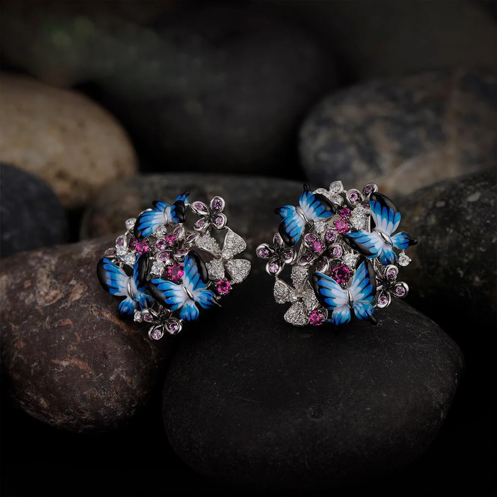 

Newest Glamorous Butterflies Shiny Cubic Zircon Earring Fashion Jewelry Enamel earring for women jewelry gift