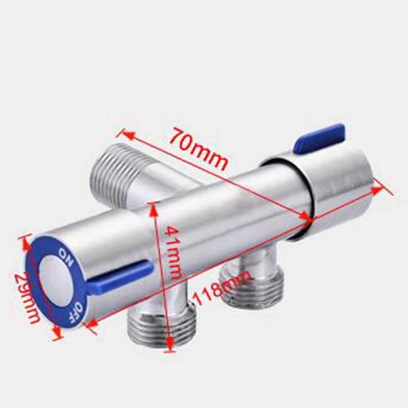 

Stainless Steel One Into Two Three-way Angle Valve, Double Handle Double Control Single Cold Multi-function Faucet