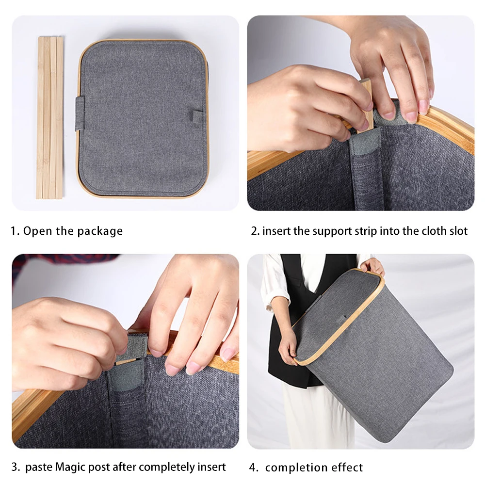 

Waterproof Foldable Laundry Basket With lid With Handle Large Bamboo Dirty Clothes/Toys/Debris Multifunction Storage Basket