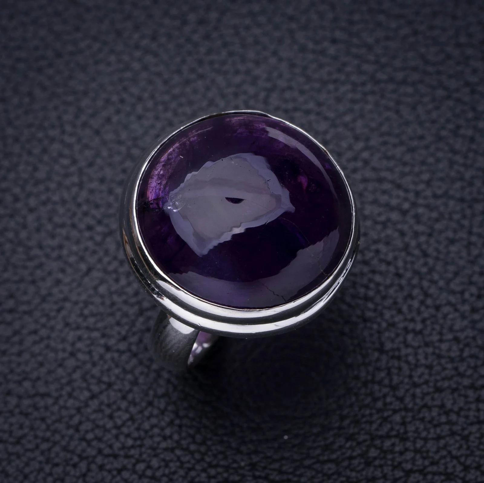 

StarGems Natural Amethyst Handmade 925 Sterling Silver Ring 6.5 E7007