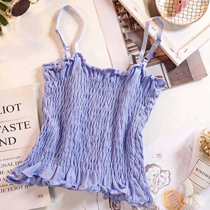 Новинка 2019 женские пляжные тонкие трикотажные топики с оборками на пуговицах